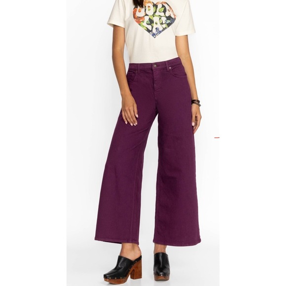 Johnny Was Denim - Johnny Was Mademoiselle Purple Wide Leg Jeans, Size 33